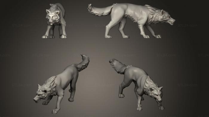 Статуэтки животных (Волчья Стая 1, STKJ_0474) 3D модель для ЧПУ станка